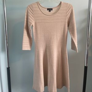 Sequin Hearts cream knit 3/4 length sleeve dress